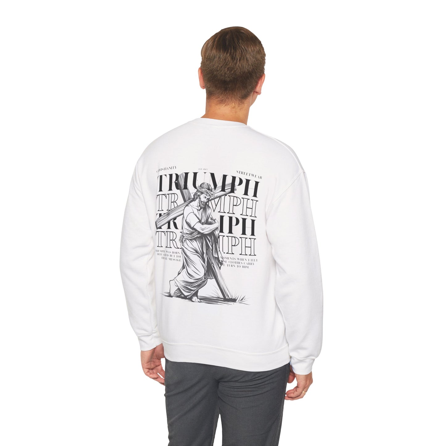 Religious Cross WHITE Crewneck Sweatshirt