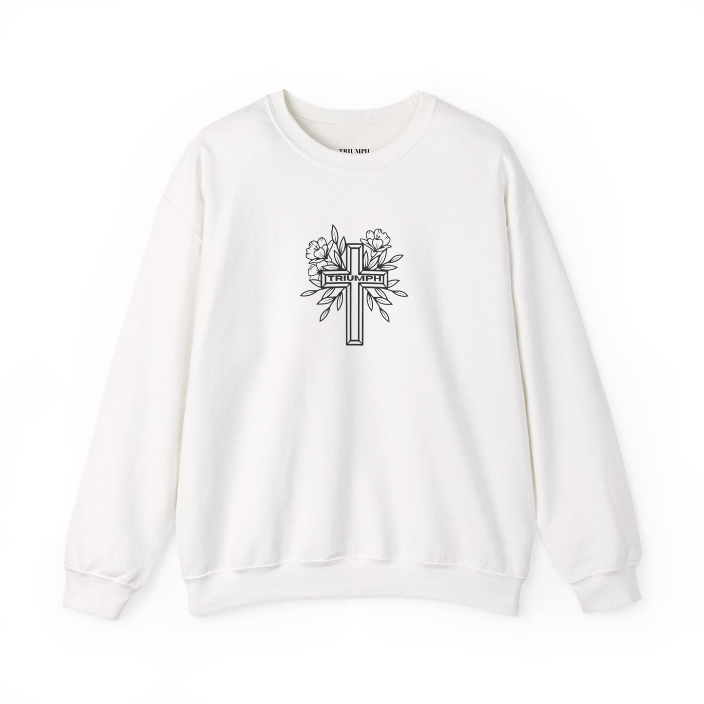 Religious Cross WHITE Crewneck Sweatshirt
