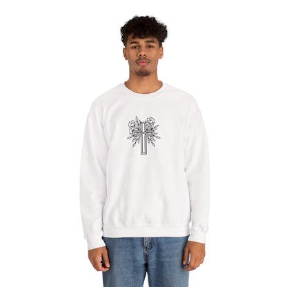 Religious Cross WHITE Crewneck Sweatshirt