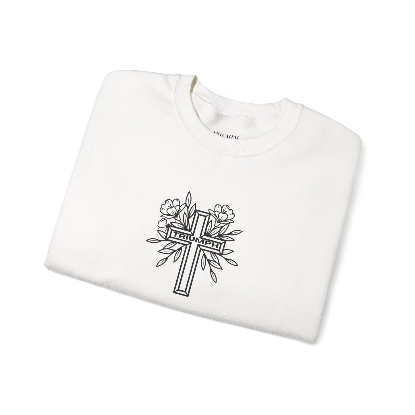 Religious Cross WHITE Crewneck Sweatshirt