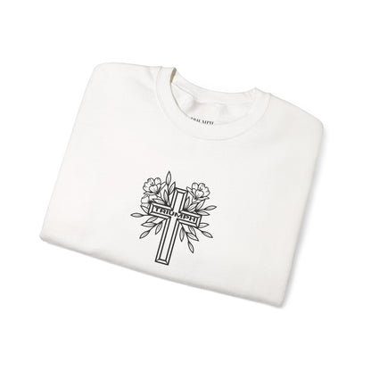 Religious Cross WHITE Crewneck Sweatshirt